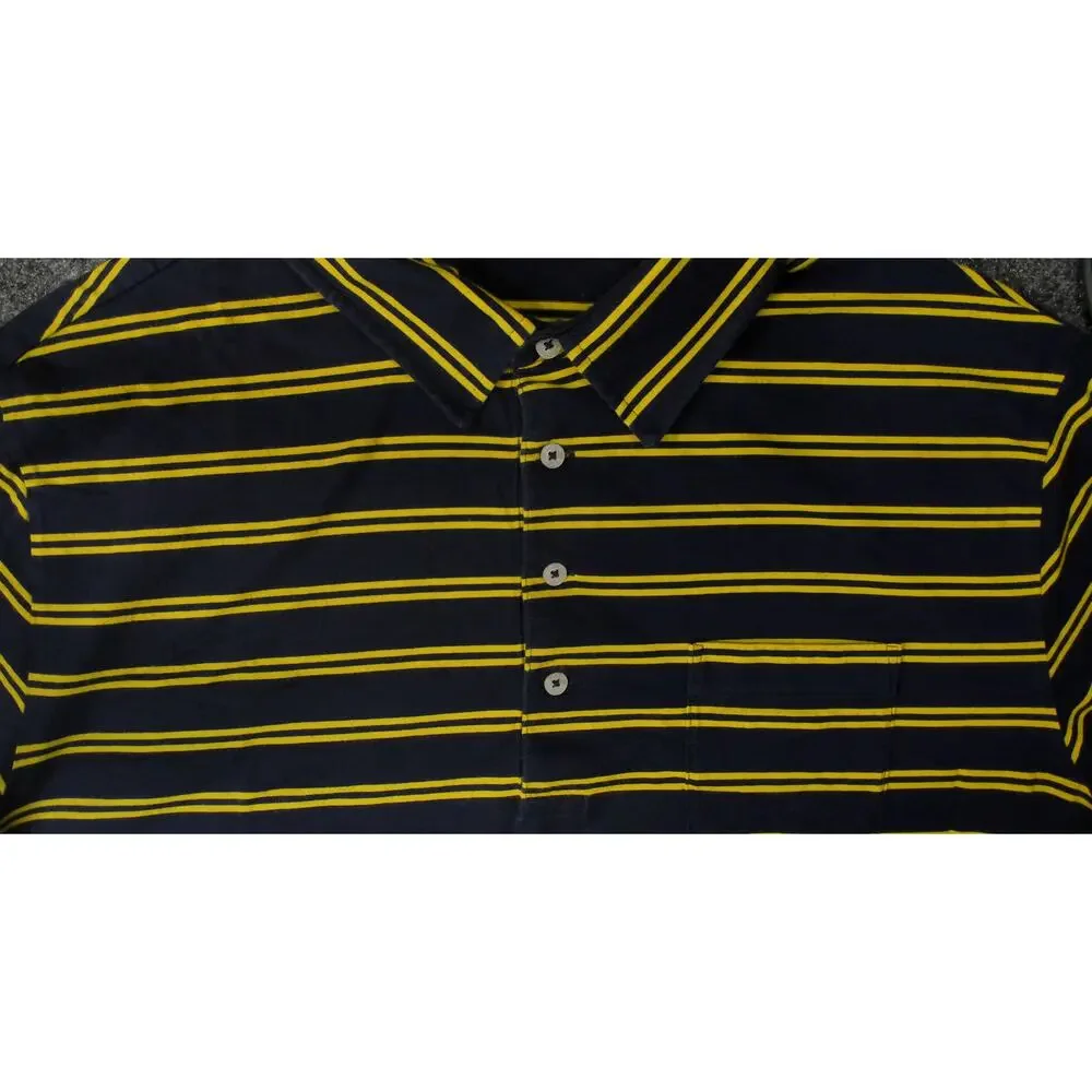 Polo Golf Ralph Lauren Vintage Y2K Striped Polo Shirt Mens XL Navy Yellow